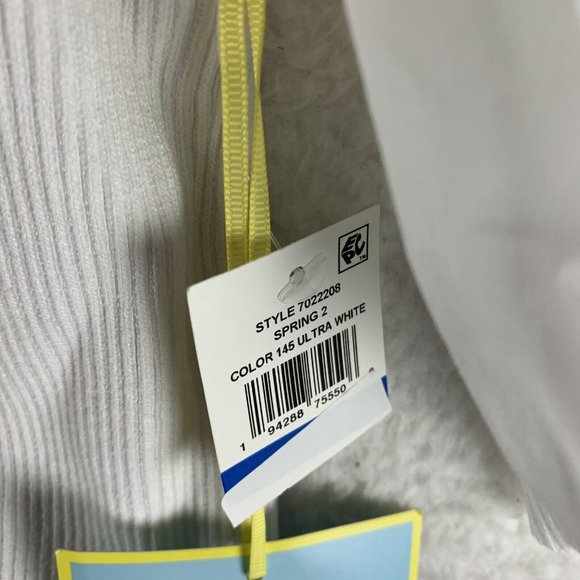 CeCe Sweater Women's XL Ultra White Puff Sleeve Ribbed Pullover Scoop Neck S7904 - Picture 4 of 8